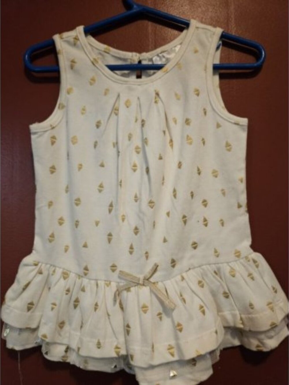 NWT White and Gold KARDASHIAN KIDS Sleeveless Tunic Top Girls Size 3T